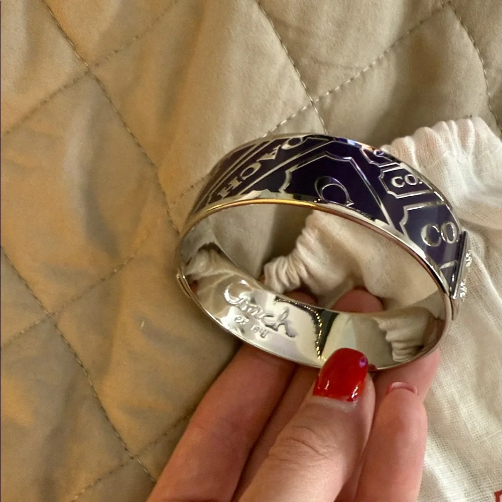 Coach Women's Purple and Silver Logo Bracelet - Picture 3 of 4